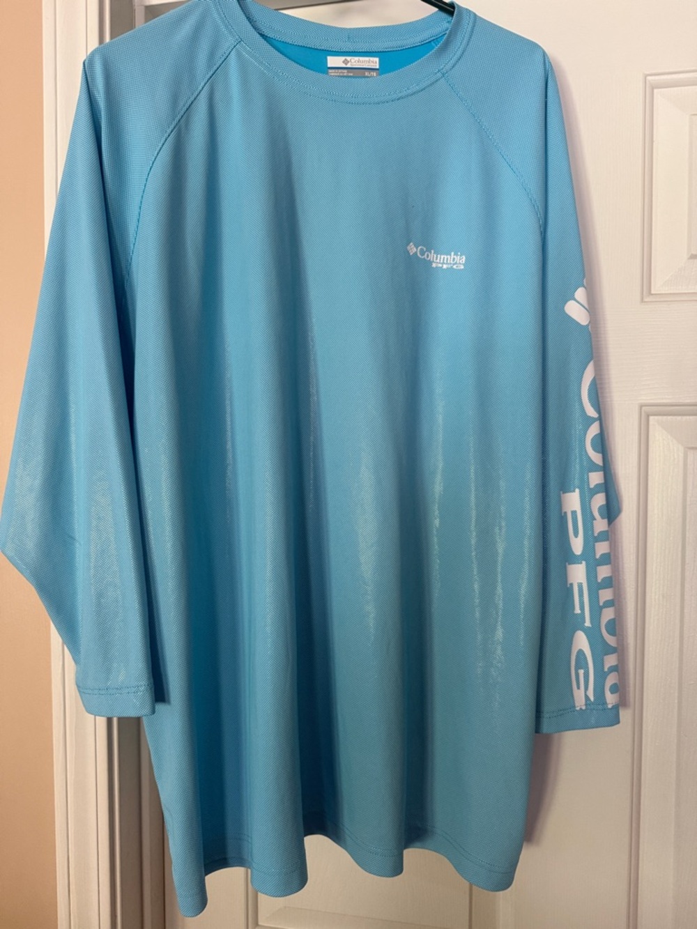 Columbia Light Blue Long Sleeve PFG Performance Shirt